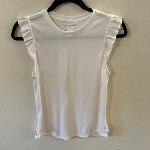Lucky in Love white Ruffle Sleeve Tank Top